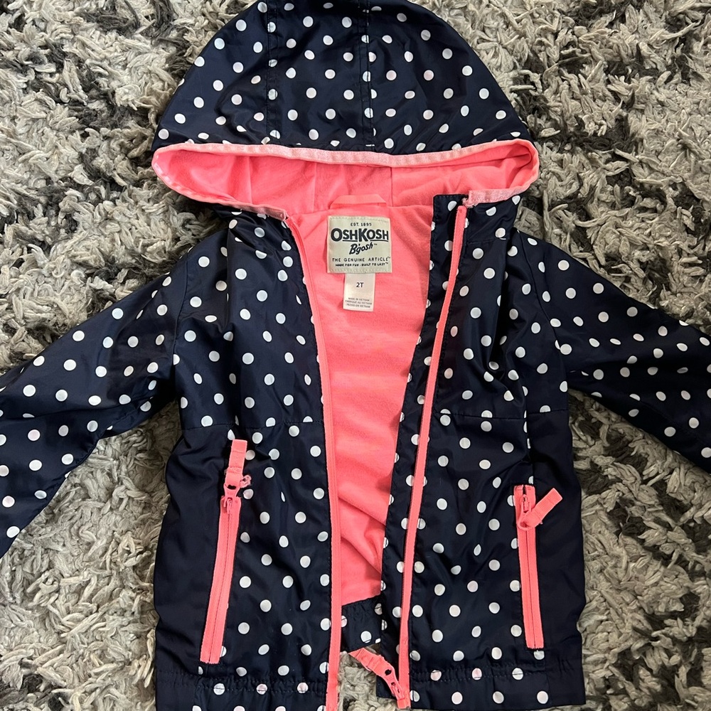 Oshkosh polka dot raincoat